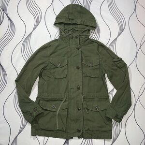 J Crew Jacket Womens Green Boyfriend Fatigue Military Parka Hoodie Small